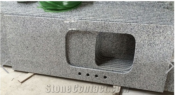 Cheap G640 Granite Kitchen Countertop, China Grey Natural Stone Custom Island Tops, Engineering Kitchen Desk Tops