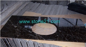 China Marquina Black Marble Kitchen Countertops