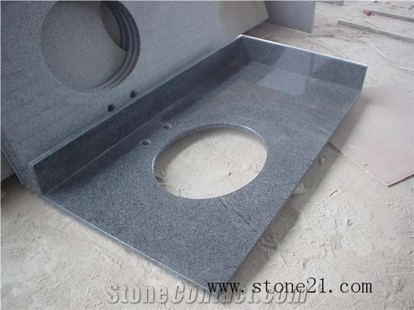 China Padang Dark G654 Granite Vanity Top, Single Sink Vanity Tops, Natural Stone Bathroom Tops