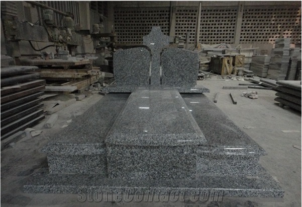 G435 Grey Granite Tombstone, Poland Style Monuments