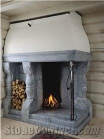 Soapstone Big Hearth Corner Fireplace