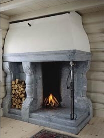 Soapstone Big Hearth Corner Fireplace
