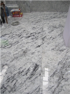 Blue Crystal Vein Marble Slabs Polished High Glossy, White Marble with Veins Machine Cutting Panel for Floor Covering,Bathroom Walling