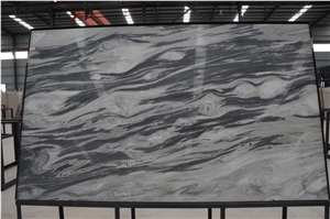 Calacatta Blue Spray Wave China Marble Polished Slabs, White Marble with Grey Marble Tiles & Slab Machine Cutting Panel for Hotel Lobby Floor Paving