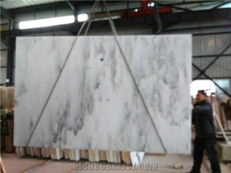 China White Carrara Marble Machine Cutting Tiles,Bianco Marble Slabs Polished Panel for Bathroom Walling,Hotel Lobby Floor Paving