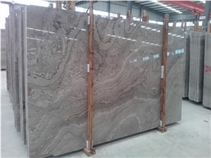 Grigio Sea Wave Grey Marble Slabs High Glossy Polished, Grey Wave Marble Machine Cutting Tiles for Bathroom Walling,Floor Covering