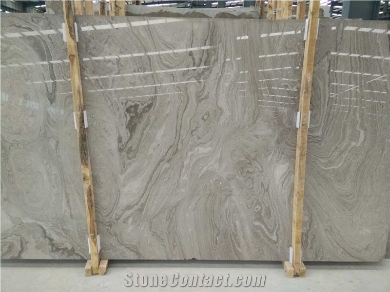 Grigio Sea Wave Grey Marble Slabs High Glossy Polished, Grey Wave Marble Machine Cutting Tiles for Bathroom Walling,Floor Covering