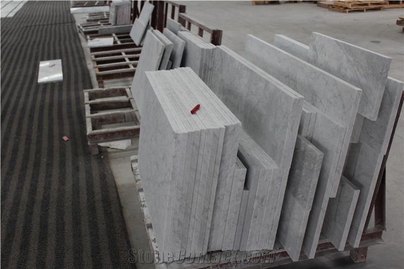 Bianco Carrara Marble Polished Flooring Staricase for Interior Stone Stepping,Stair Risers
