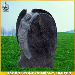 Aurora Granite Carved Angel Granite Tombstone Design and Prices
