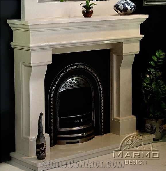 Galala Beige Marble Fireplaces