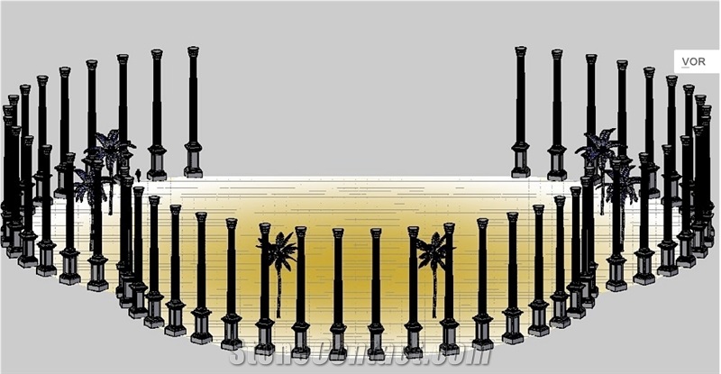 Spain Grey Granite Columns,Roman Column, Handcraft Columns, Gris Quintana Grey Granite Roman Columns