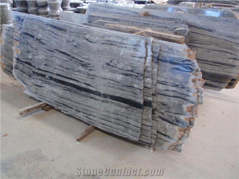 Black and Grey Huaan Jade Cut to Size Slabs, Nine Dragon Jade Marble Tiles