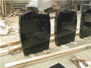 China Absolute Black Granite Polished Monument & Tombstone, China Shanxi Black Granite Polished Monument