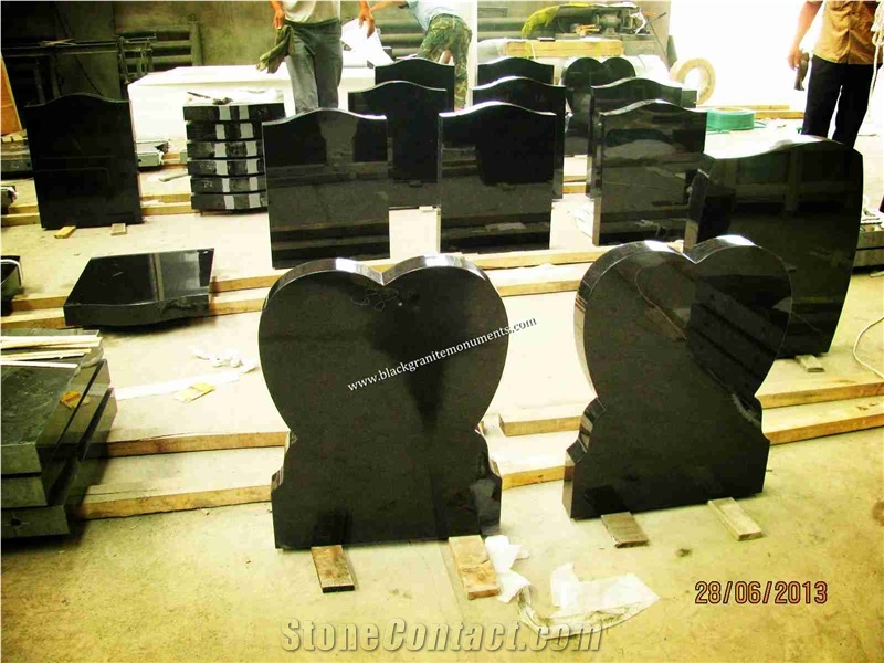 China Absolute Black Granite Polished Monument & Tombstone,Shanxi Black Granite Polished Monument & Tombstone, China Absolute Black Polished Memorials & Headstones