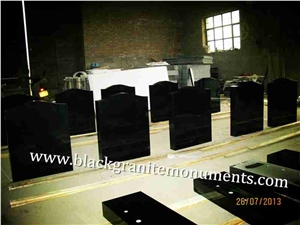 China Absolute Black Polished Monument & Tombstone,Shanxi Black Granite Polished Monument,China Absolute Black Granite Polished Memorials & Headstones