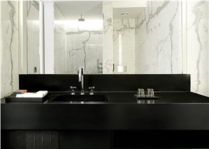Black Acrylic Solid Surface Bathroom Countertops & Vanity Tops