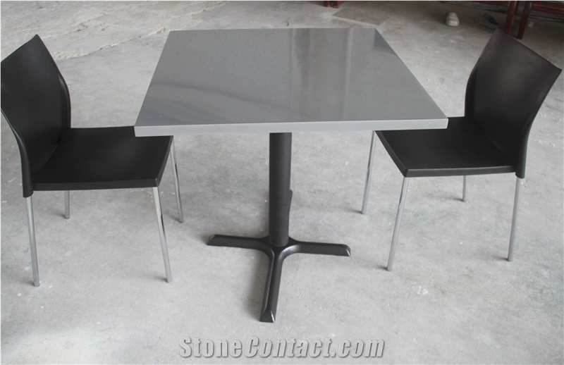 Grey Manmade Stone Modern Cafe Shop Coffee Tables Dining Tables