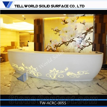 Luxury Led Reception Desk,Artificial Marble Top