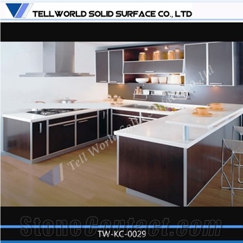 Modern Factory Custom Solid Surface Modular Kitchen Cabinet,Kitchen Bar, Kitchen Island Countertops