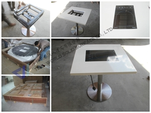 Pure Black Solid Surface Table Tops,Marble Round Table Tops