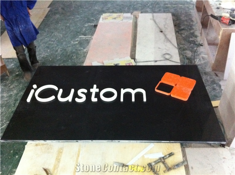 Quartz Stone Desktop Custom Design Logo Reception Desk