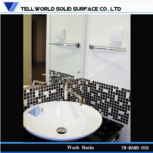 Solid Surface Round Sinks Wash Bowls