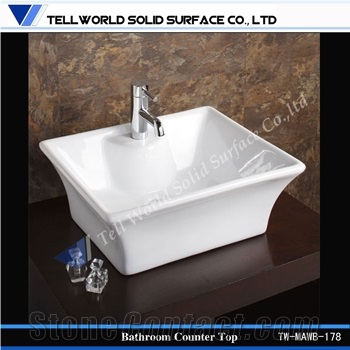 Solid Surface Wash Basins,Artificial Marble Bathroom Basins