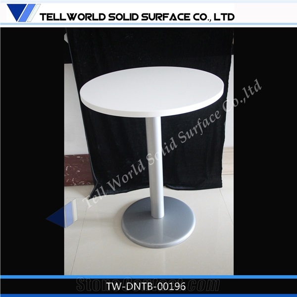 White High Glossy Marble Top Dinner Tables
