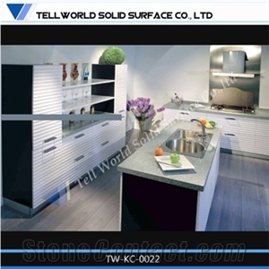 White Solid Surface Quartz Kitchen Tops
