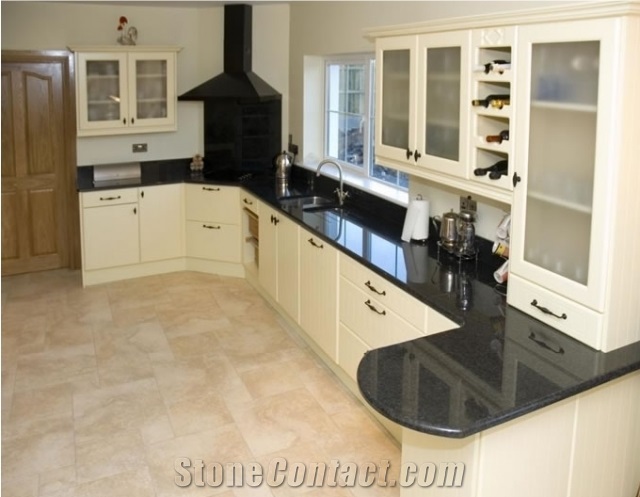 Angola Black Granite kitchen countertop