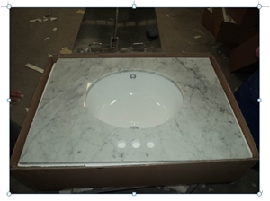 Best Sell White Marble Kitchen Countertop with Sink