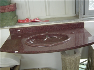 Granite Basin Countertop,Red Granite Bath Tops