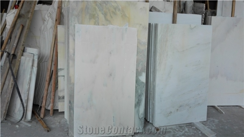 Golden Silk Jade White Marble Slabs & Tiles, China White Marble