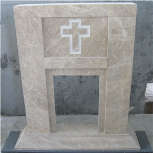 Light Emperador Marble Fireplace, Marble Fireplave Decorating