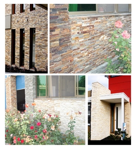 Rusty Slate Stacked Stone,Natural Rustic Slate Stone Wall Cladding