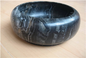 Black Wood Vein Marble Ashtrays,Black Wooden Grain Interior Design Ashtrays