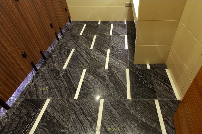 Black Wood Vein Marble Polishing Tiles for Flooring,Black Wooden Grain Marble Floor Tiles