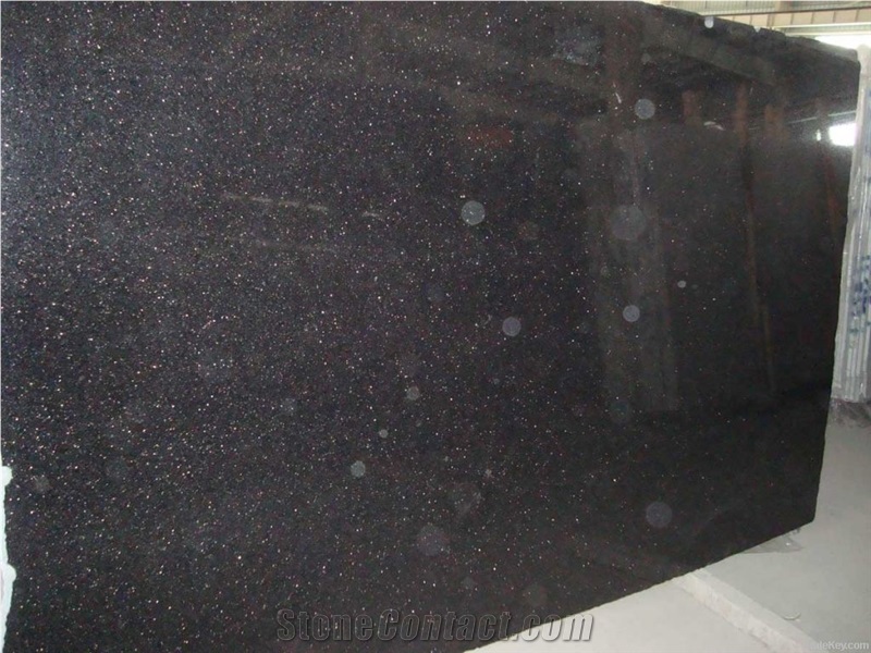 Indian Black Galaxy Granite Polishing Tiles,Slabs Shinning Spot