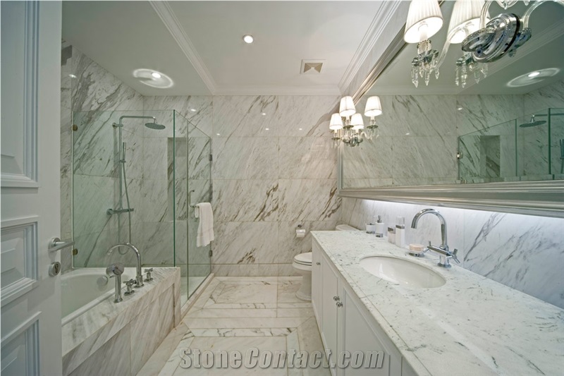 White Calicata Quartz Stone, Bathroom Vanity Tops, Bathroom Vanity Tops