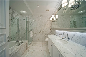 White Calicata Quartz Stone, Bathroom Vanity Tops, Bathroom Vanity Tops