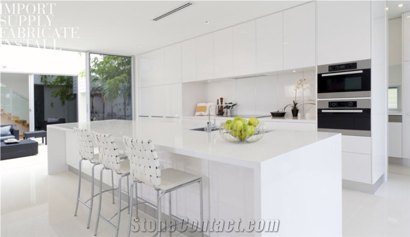 Pure Snow White Solid Surface Kitchen Countertop