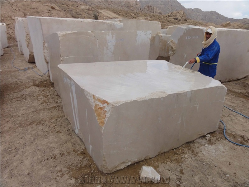 Imperial Beige Marble Block, Iran Beige Marble