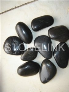 Black Polished Chinese Pebble Stone, Black Granite Pebble & Gravel