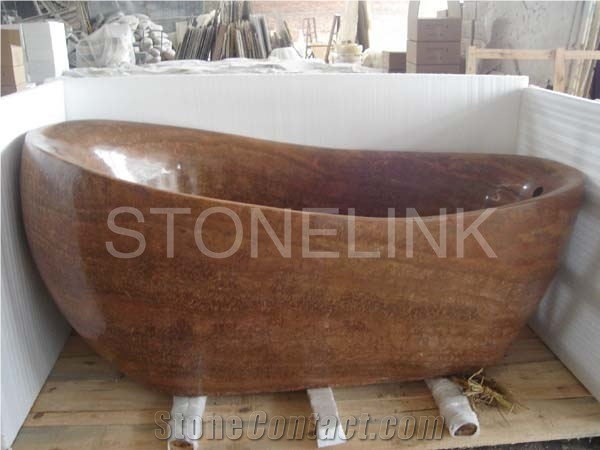 Slba-005, Chinese Wooden Vein Marble Bathtubs, Brown Bathtubs, Coffee Color Bath Tubs