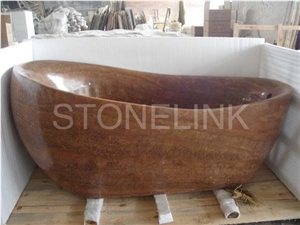 Slba-005, Chinese Wooden Vein Marble Bathtubs, Brown Bathtubs, Coffee Color Bath Tubs