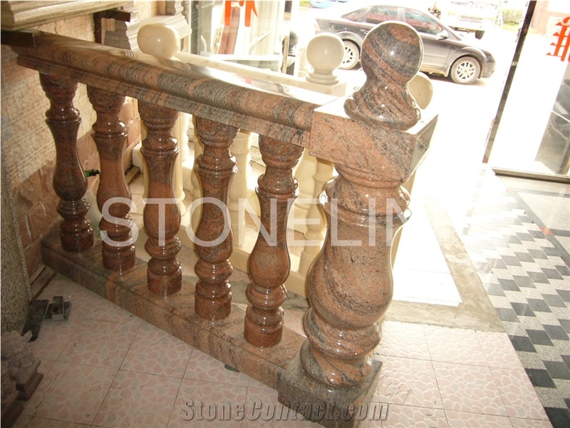 Slbt-008, Juparana India Granite Balustrade, Granite Balustrade & Railing
