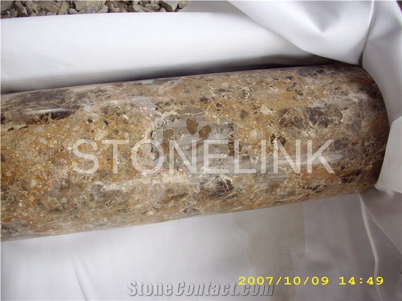 Slcl-001, Dark Emperador, Brown Marble Column, Pillar