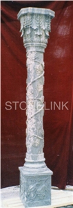 Slcl-011, Juparana Granite Column, Granite Pillar, Juparana Colombo Grey Granite Column