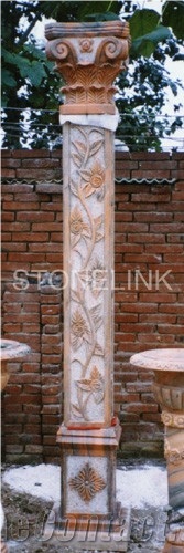 Slcl-014, Muticolor Red Granite Column, Granite Roman Column, China Multicolor Red Granite Roman Columns