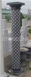 Slcl-018, Absolute Black Column, Black Pillar, Roman Columns, China Absolute Black Granite Roman Columns
